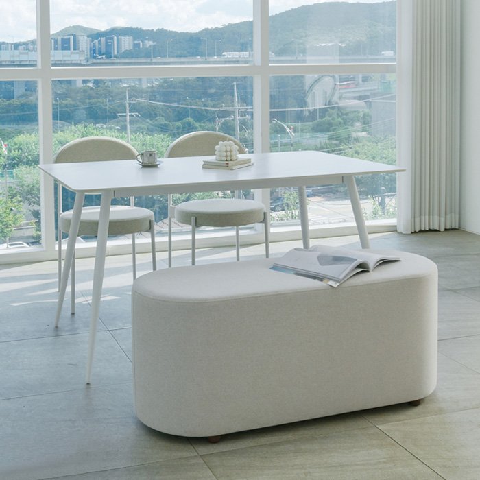 하모니 4인용 12T 직각 포세린 세라믹 식탁 테이블 W1400 CMN112C