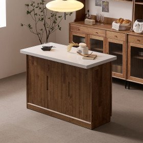 헤이즐 원목 인조대리석 아일랜드 식탁 테이블 홈바 수납장 1200 GM413C