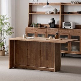 헤이즐 원목 아일랜드 식탁 테이블 홈바 조리대 수납장 1600x700 GM523C